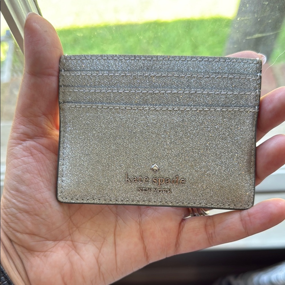 Kate Spade Metallic Silver Card Holder
